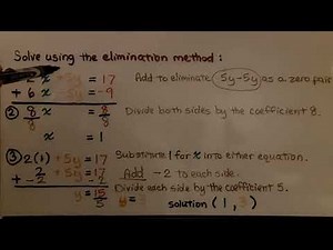 8th Grade Math 8.3a, Elimination Method, Solving a Linear System by Adding