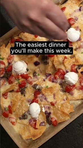 The Easiest Sheet Pan Nachos | Turn Leftovers Into Dinner #shorts