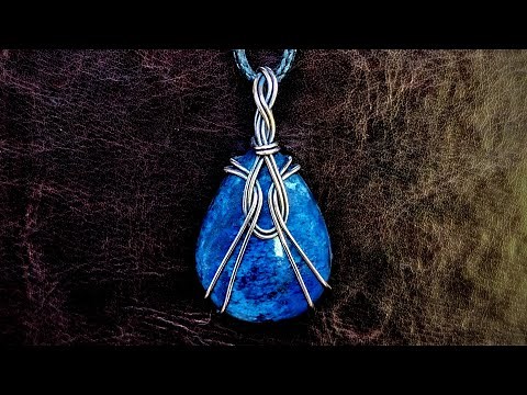 Round Wire Teardrop Cabochon Pendant Wire Wrapping Tutorial