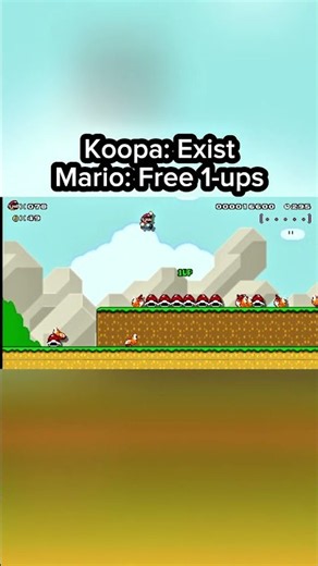 Mario just saw free 1-ups 🤣🐢 #mario #nintendo #retrogaming