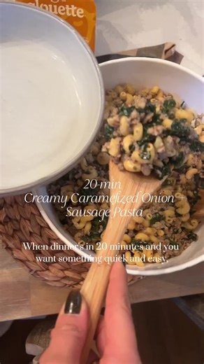 Cozy up with flavor 🍂🍝 This savory alouette Caramelized Onion, Sausage & Sage Pasta is rich, hearty, and bursting with holiday warmth thanks to the flavorful goodness of alouette Caramelized Onion Soft Spreadable Cheese. Weeknight easy (especially after all the holiday cooking 🤭) #easyrecipes #holidayhosting #holidaymeal #winterrecipes #cozycooking #FlavorThatSings #alouetteCheese