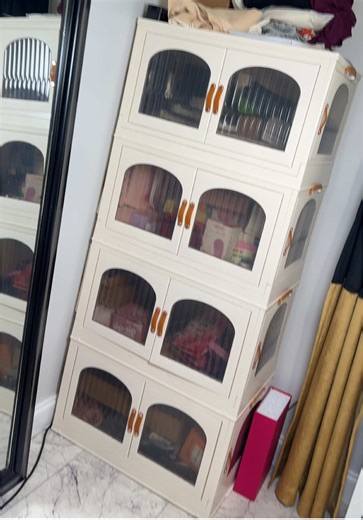 These stackable storage cabinets are perfect to store your extra things, stockpile things, personal things, etc. and they are huge! #raybeeofficial #storagebins #storagenacks #spacesaving #oraganization