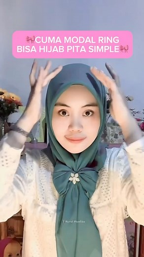 Tutorial buat hijab pita simple, cobain yuk #tutorialhijab #tutorialhijabsegiempat #tutorial | Nurul Muafika