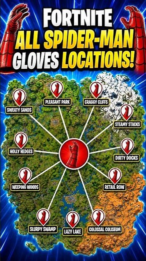 Spider Man Gloves Locations in Fortnite #fortnite #shorts