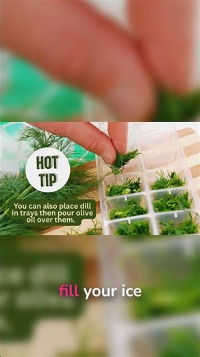 Hack Your Herbs! Freeze Dill in Olive Oil 🧊 #foodpreservation