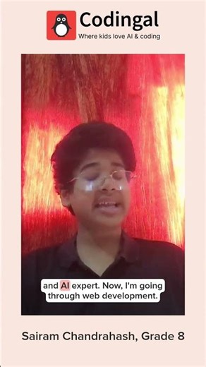 Sairam proudly sharing what he built shows the true impact of meaningful coding education.