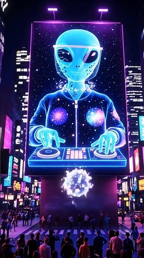 Hologram Roast: Alien DJ Turns Memes Into Stars #alien #roast #neon #viral