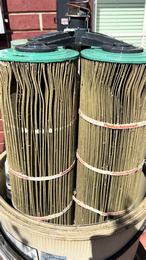 Another filter cartridge swap completed by Cassoday Pool Service. This one was long overdue to be replaced. (I did not purchase these cartridges I suggest OEM components )#PoolCleaning #TexasPools #sugarlandtx #CassodayClean