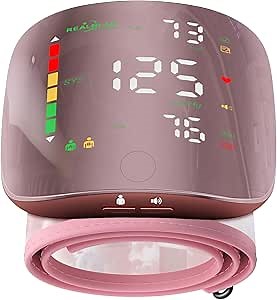Wrist Blood Pressure Monitors for Home Use with Curved Screen, Rechargeable Bp Machine, One-Button Switch Voice and User, Easy to Use, Comfortable Bp Cuff, with Storage Case Bp Monitor