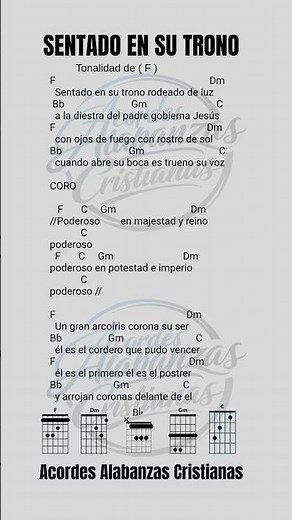 "SENTADO EN SU TRONO" 🎸 #acordesalabanzascristianas #music #tutorial #guitar