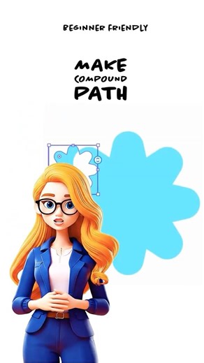How to make Compound Path in Adobe Illustrator - 2 Easy Ways #logo #adobeillustrator