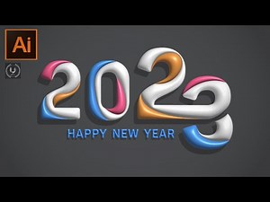 Adobe Illustrator CC Tutorial How to Create a Greeting of 2023 Happy New Year Design