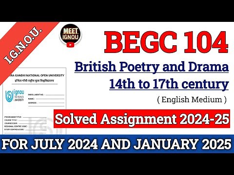 begc 104 solved assignment 2024-25 // BEGC 104 Solved Assignment 2024-25 // #begc104 #begc104_ignou