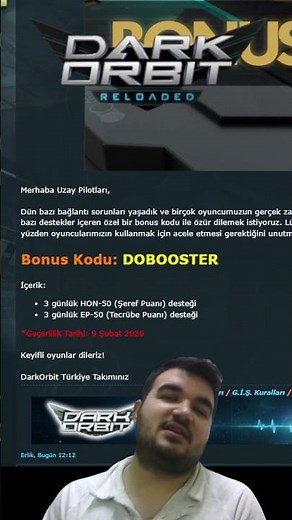 DarkOrbit Bonus Code: DOBOOSTER #mereog #darkorbit