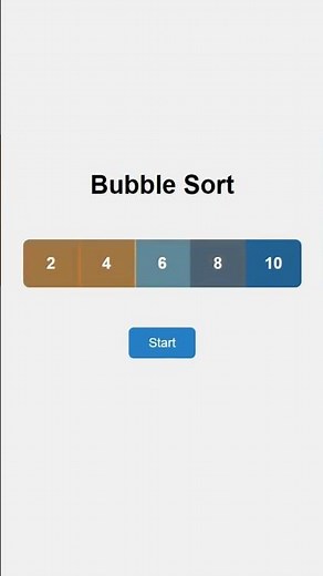 Tricks: 89/100 Bubble Sort with Sliding Animation | HTML CSS JavaScript Sorting #sorting #javascript