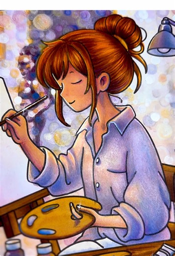 Girl Power Vol. II by Ruby Joy @rubyjoycoloring #ohuhumarkers #bokeheffect #artstudio #adultcoloringbook Prisma pencils, gel pen