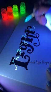 Lights with Glowing Ink Lettering