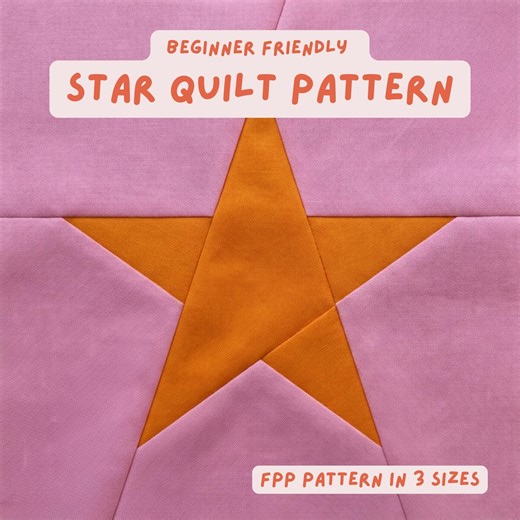 Star Quilt Pattern PDF Modern FPP Foundation Paper Piecing Block Digital Download Sewing Pattern for Beginners Geometric Patchwork Cotton - Etsy Australia