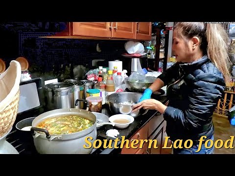 Home-cooked Lao traditional food, the recipe from Southern Laos.
