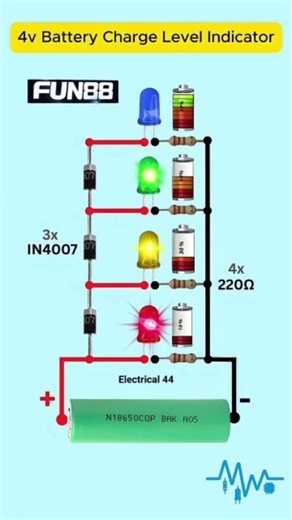 Electrical_44 on Instagram: "Battery Level LED Indicator for 4V Batteries #reels #electronics #trending #project #shivam_electris"