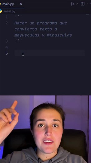 Programa con Mica on Instagram: "Desafio con python: Hacer un programa que convierta texto a mayusculas y minusculas texto = input(“Ingresa un texto: “) print(f”Mayúsculas: {texto.upper()}”) print(f”Minúsculas: {texto.lower()}”) Explicación: El programa toma un texto del usuario y muestra su versión en mayúsculas y minúsculas usando los métodos upper() y lower()."