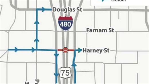 I-480 to close this weekend as part of Omaha's streetcar project