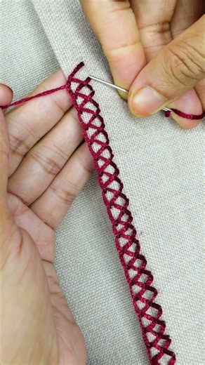 Simple and elegant hand embroidery border designs #embroidery #loopstitch #crochet #stitchboutique