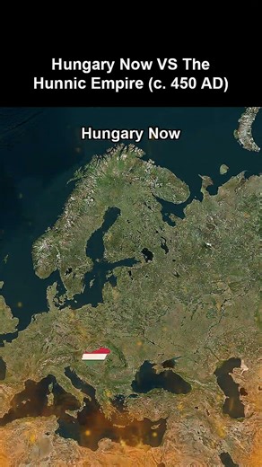 Hungary today vs Hunnic Empire c 450 AD