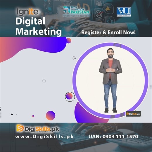 DigiSkills.pk on Instagram: "DigiSkills.pk is offering a FREE Digital Marketing Course to help you understand social media marketing, email marketing, content strategy, and GoogleAds. Enroll today and upgrade your digital marketing expertise. Limited seats available — enroll before they fill up. To register and enroll, visit the following link: https://www.digiskills.pk/Register.aspx #SaraJahanHamara #DigiSkillsPk #Ignite #VirtualUniversity #MOITT #EarnFromHome #Learn2Earn #freecourses #freelanc