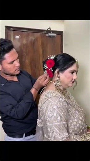 Elegant Hair Bun with Zipes & Rose | Bridal Bun Hairstyle Tutorial #viral #makeup #hairstyle #bridal