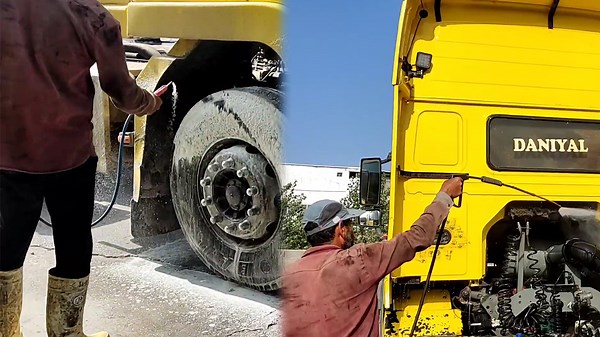 Pressure Washing and Deep Cleaning a Truck Tractor with Foam