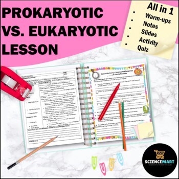 Prokaryotic & Eukaryotic Cells Notes Slides Activity - Life Science Cell Lesson