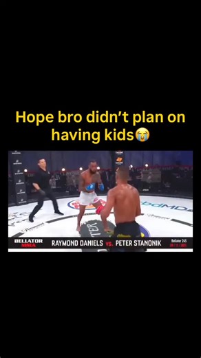 @cs_powerme on Instagram: "Bellator 245 delivered a fight that ended in the most unfortunate way. During the bout, Raymond Daniels accidentally landed two illegal groin strikes on Peter Stanonik, instantly shifting the fight from competition to survival. The first kick clearly stunned Stanonik, leaving him in visible pain as he tried to recover and continue. But the second strike proved too severe, forcing him to double over in agony and making it impossible for him to fight on. With the groin b