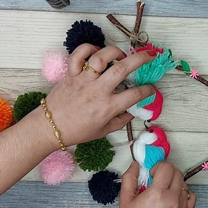 2.9M views · 702 reactions | Surprising Home decor with wood stem and Wool !! Wow #Woollenbirds #walldecor #wallhanging #lovebirds #Woollencraf #crafts #diy #easy #homedecor | Craft Engineer | Facebook