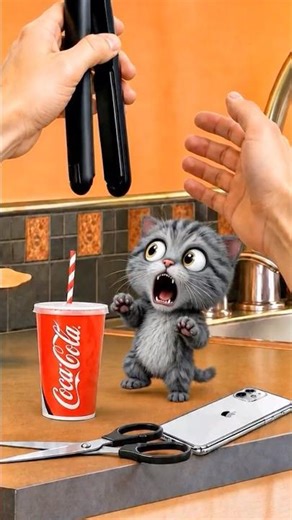 No Coca Cola drink for Cat but only Water