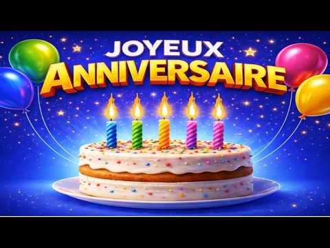 Joyeux Anniversaire 🎊 / Happy Birthday song in French with Lyrics 🎉