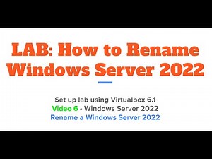 How to rename a Windows Server 2022 instance - Local Server /Computer Name / Change