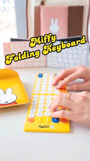 Adorable Miffy Folding Keyboard for Easy Travel | Bluetooth, Compact, and Cute