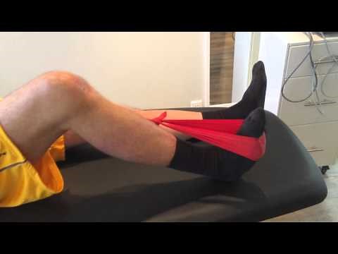 Knee Strengthening - Simple Quadriceps with Theraband Tubing Exercise