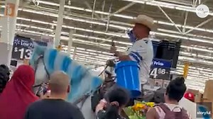 Man rides 'unicorn' horse through Walmart after Cowboys win