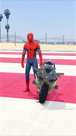 GTA v Spider-Man vs iron man race
