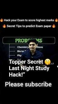 Topper Secret 🤫 Last Night Study Hack!”