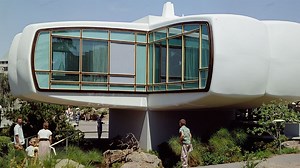 The Monsanto House of the Future was an attraction at Disneyland's Tomorrowland in Anaheim, California, USA, from 1957 to 1967. It offered a tour of a futuristic home and was intended to demonstrate the versatility of modern plastics. https://www.thrill.space/articles/disney/house-of-the-future-keep-disneyland-weird/ | Thrillspace