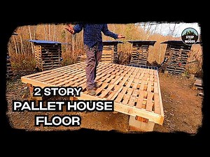 Building a Floor with Pallet Wood -Tiny Pallet House in the woods