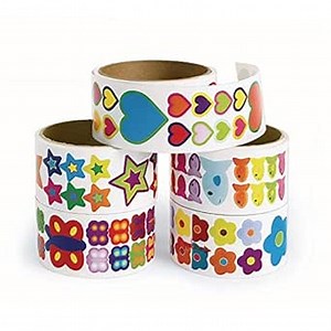 Colorations® Sticker Rolls, Use for Reward or Art Projects, Huge Variety, Easy to Peel and Stick, Great for Kids and Adults, 5 Rolls, Approximately 188 Stickers Per Roll, 5 Cute Designs