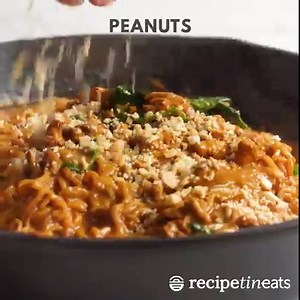 🍜 Thai Chicken Peanut Noodles is what you make when you’ve got less than 15 minutes to get dinner on the table and you need a Thai fix!!! 🍜 The recipe: https://www.recipetineats.com/thai-chicken-peanut-noodles-mince/ | RecipeTin