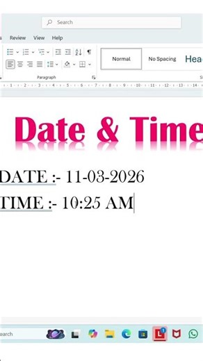 MS Word Easy Trick | Insert Date & Time Automatically in Word# #shortsfeed#shorts #viral #anime