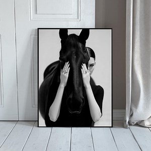Schwarzes Pferd Leitartikel Fotografie Print, Luxusmode Wandkunst - Etsy.de
