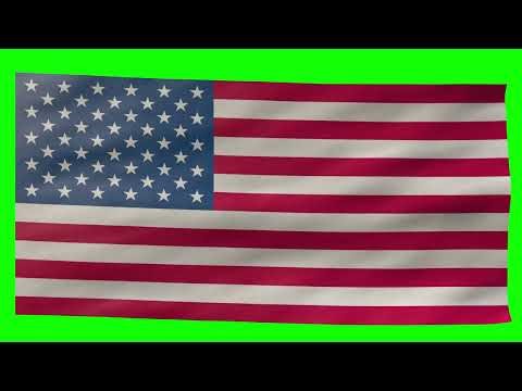 USA flag green screen 4K