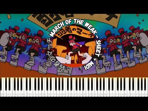 弱者のマーチ March of the Weak / えいぷ【Piano Tutorial SHEET + MIDI】#kasaneteto